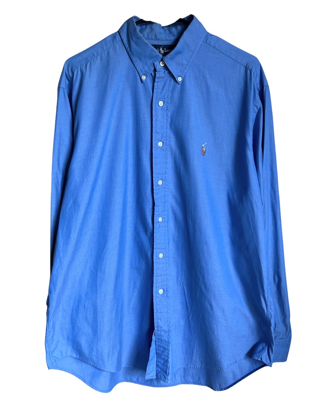 Ralph Lauren Yarmouth Blue Long-Sleeve Button-Down Dress Shirt